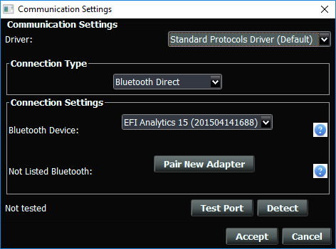 Comm Settings